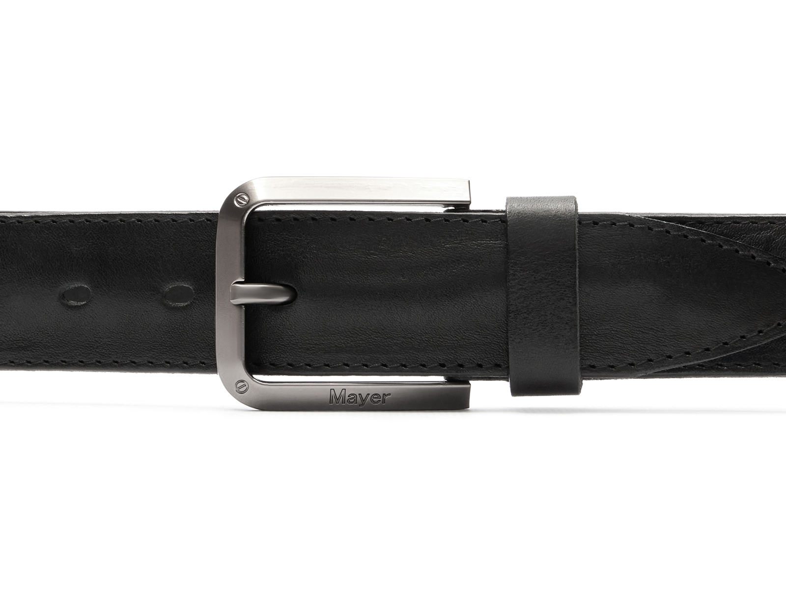 Кожаный черный мужской джинсовый ремень B40-2191