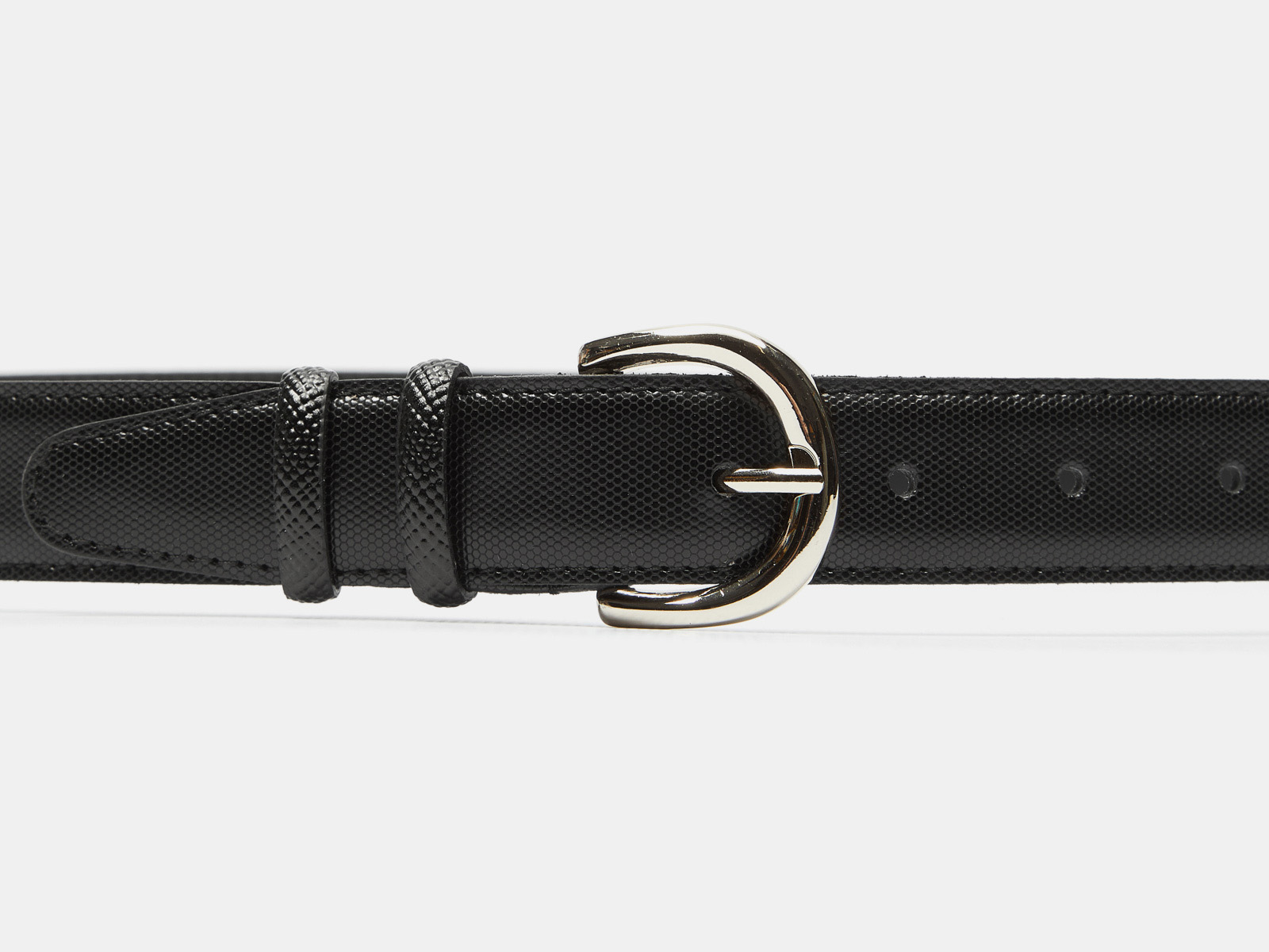 Кожаный черный женский джинсовый ремень B30-2133