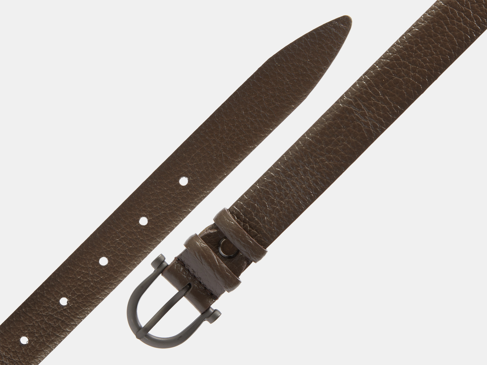 Кожаный коричневый женский джинсовый ремень B25-247