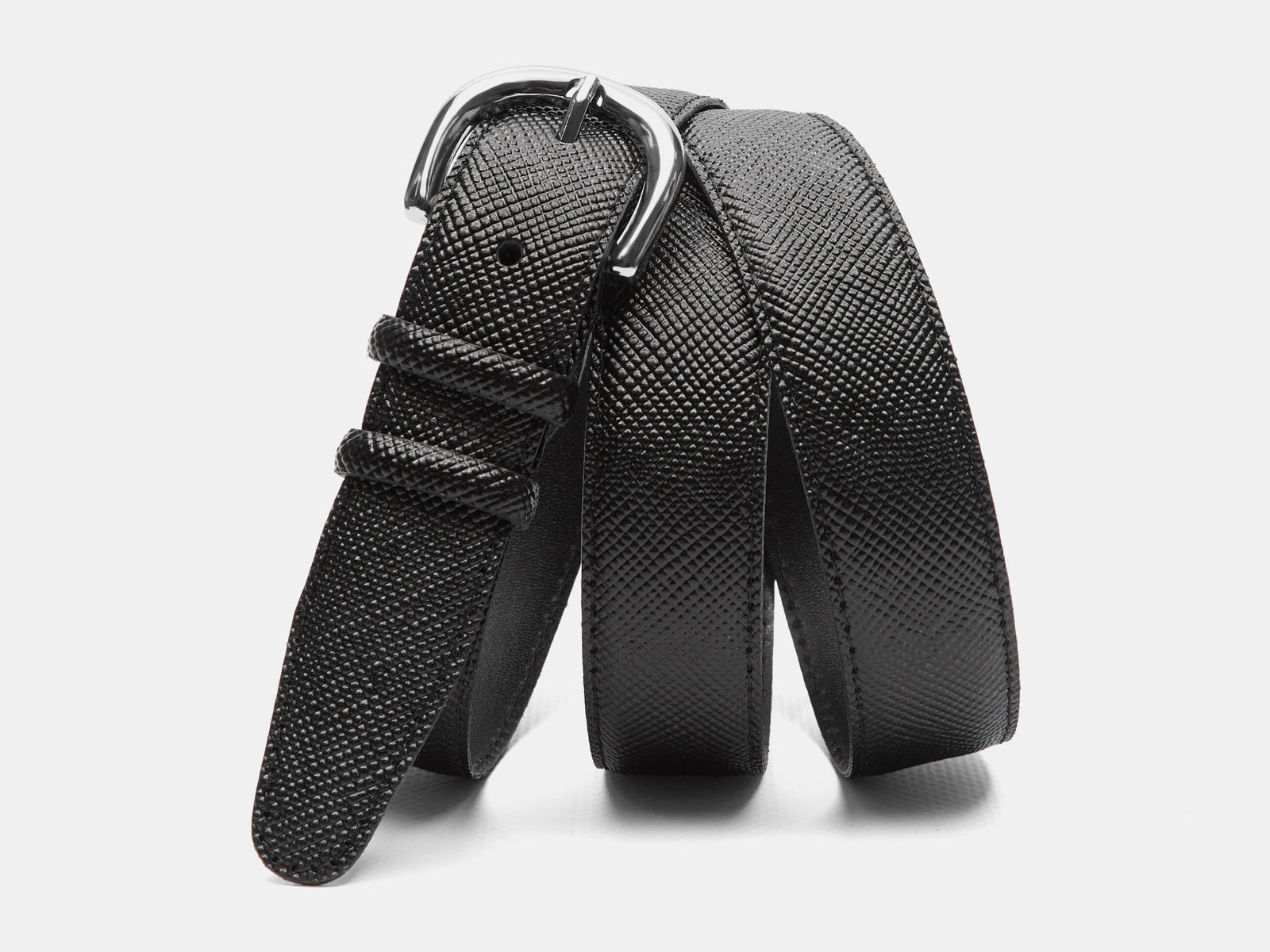 Кожаный черный женский джинсовый ремень B30-2146