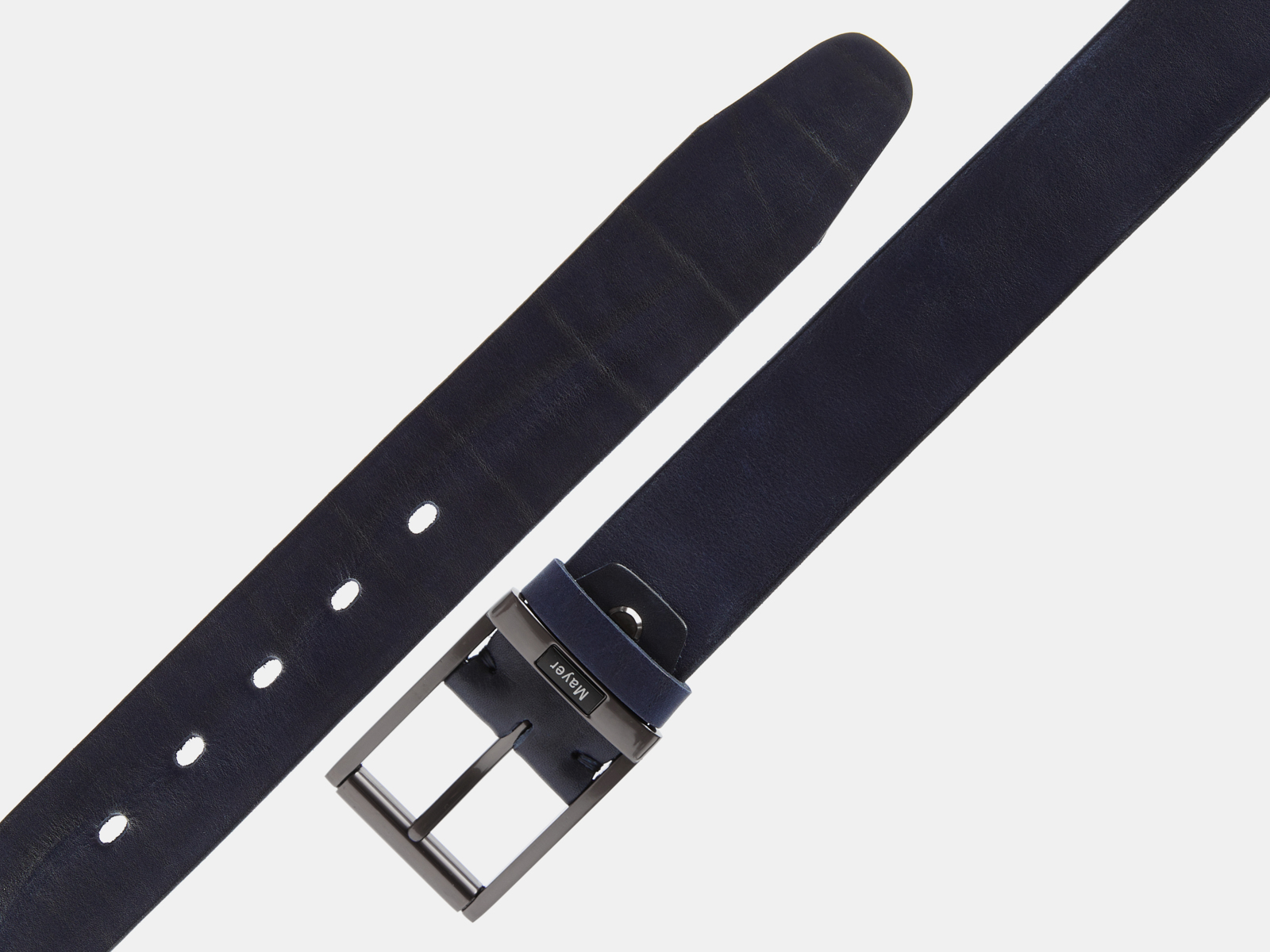 Кожаный синий мужской джинсовый ремень B40-2211