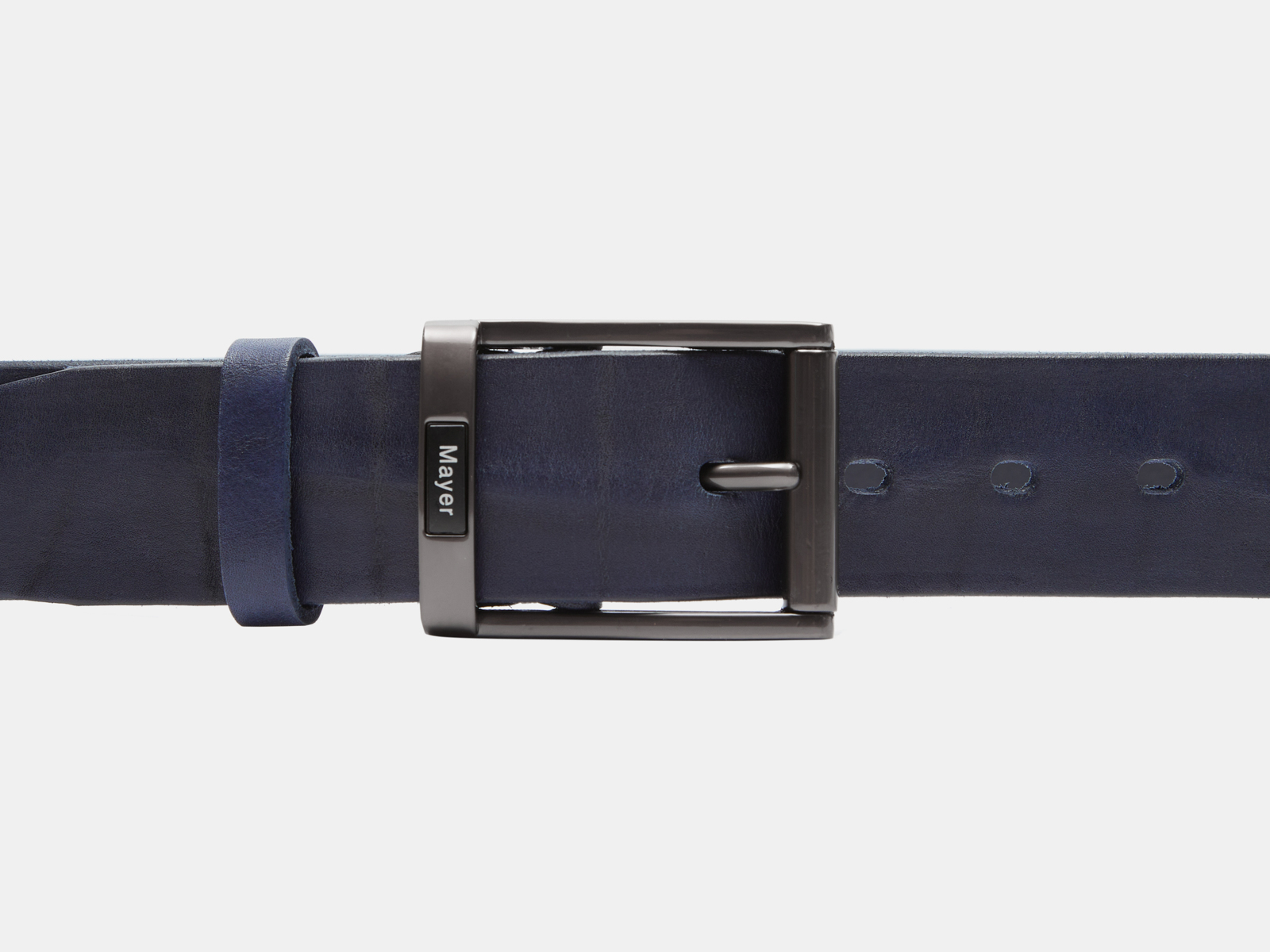 Кожаный синий мужской джинсовый ремень B40-2211