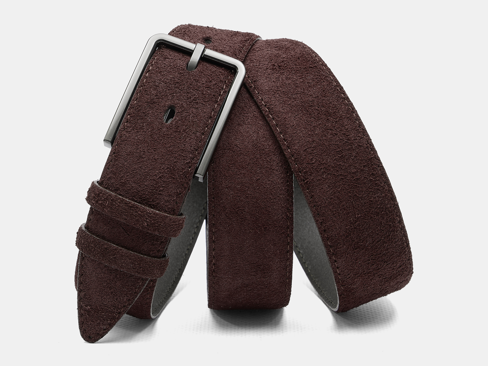 Кожаный коричневый мужской классический ремень ZM35-08