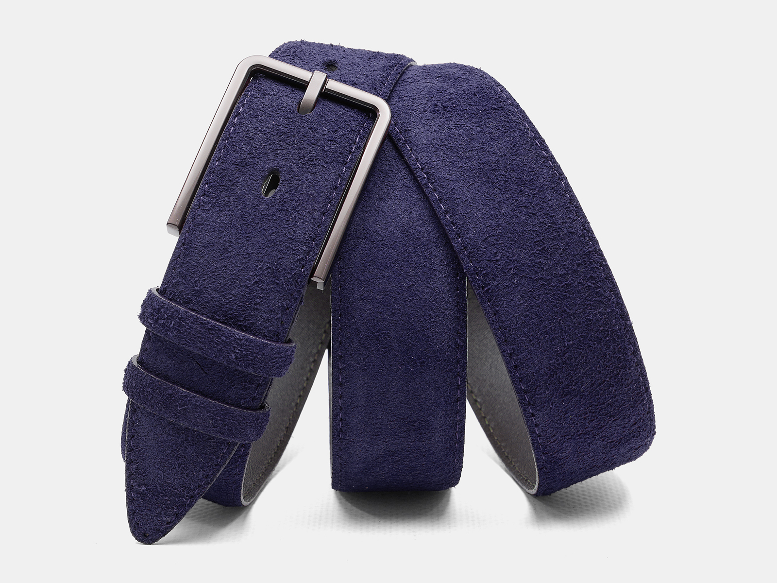 Кожаный синий мужской классический ремень ZM35-11