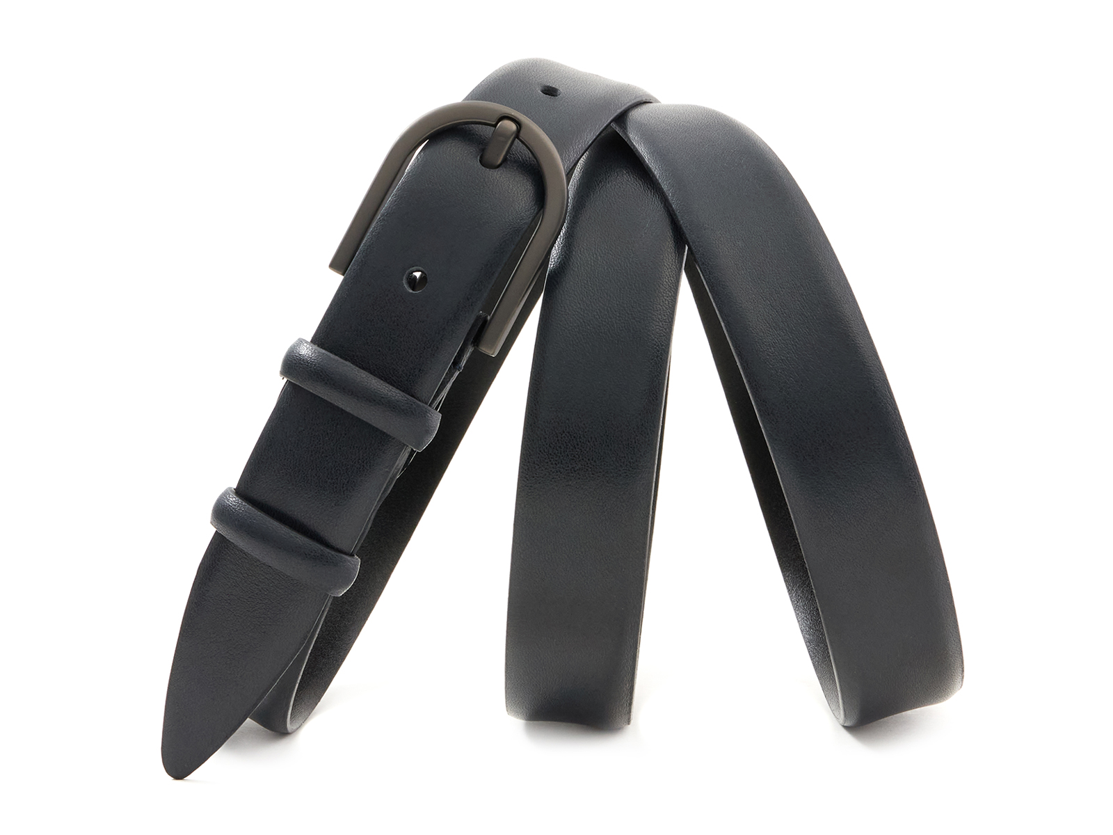 Кожаный синий женский джинсовый ремень B25-222