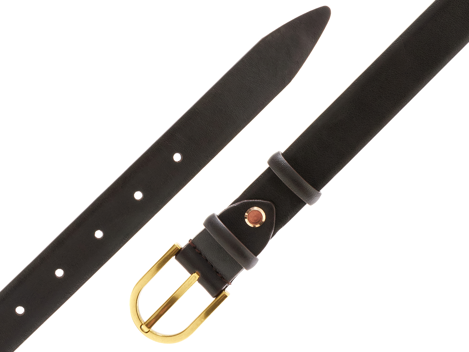 Кожаный коричневый женский джинсовый ремень B25-221