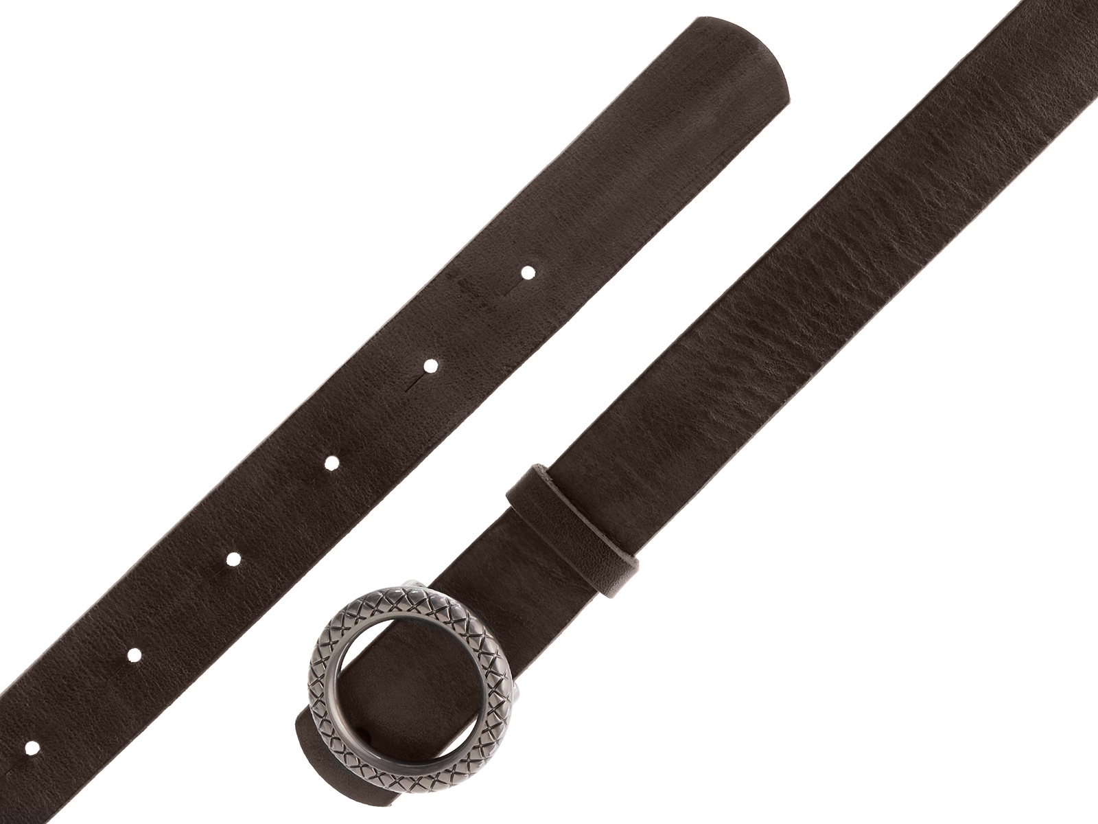 Кожаный коричневый женский джинсовый ремень B25-211