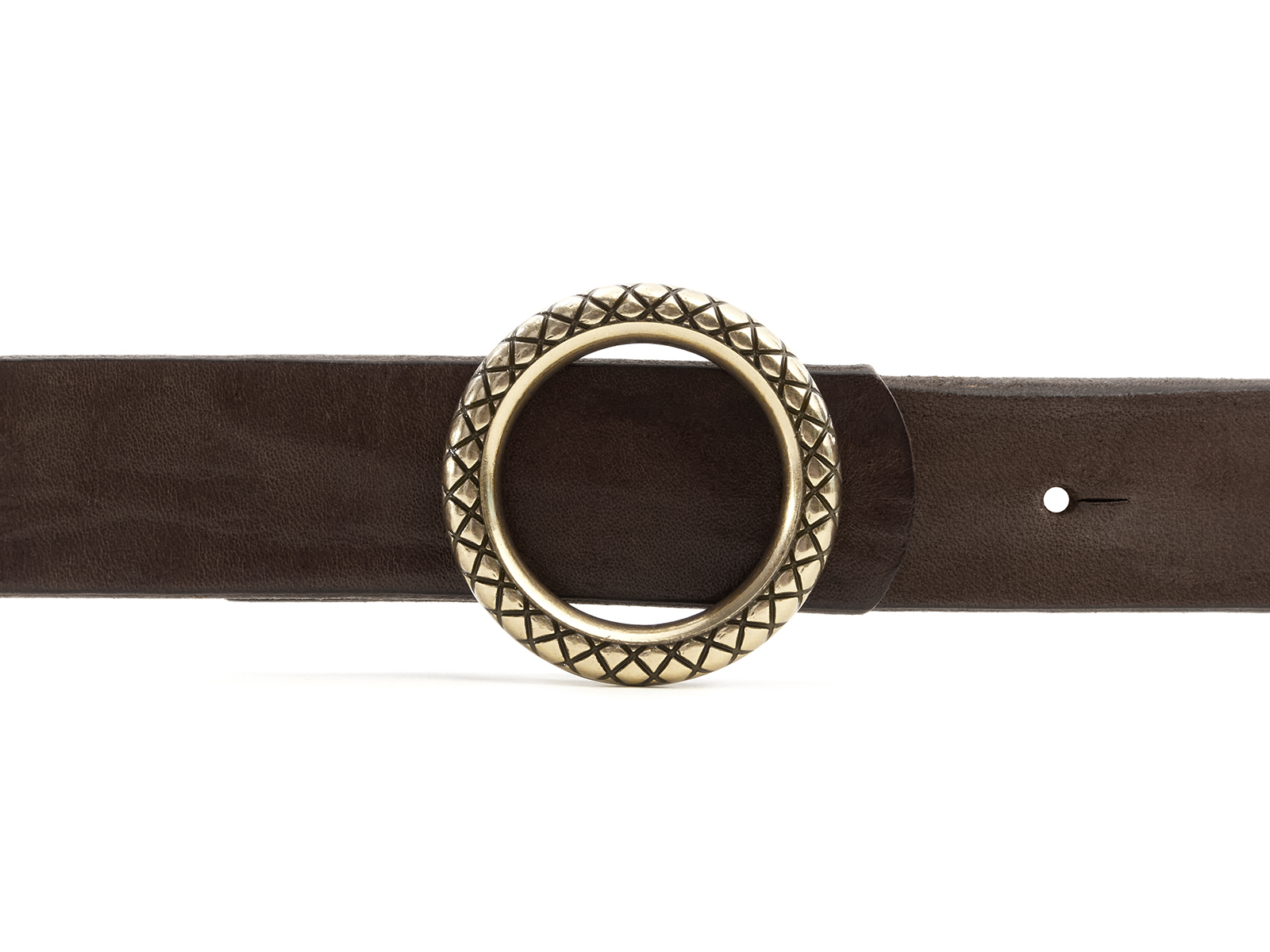 Кожаный коричневый женский джинсовый ремень B25-212