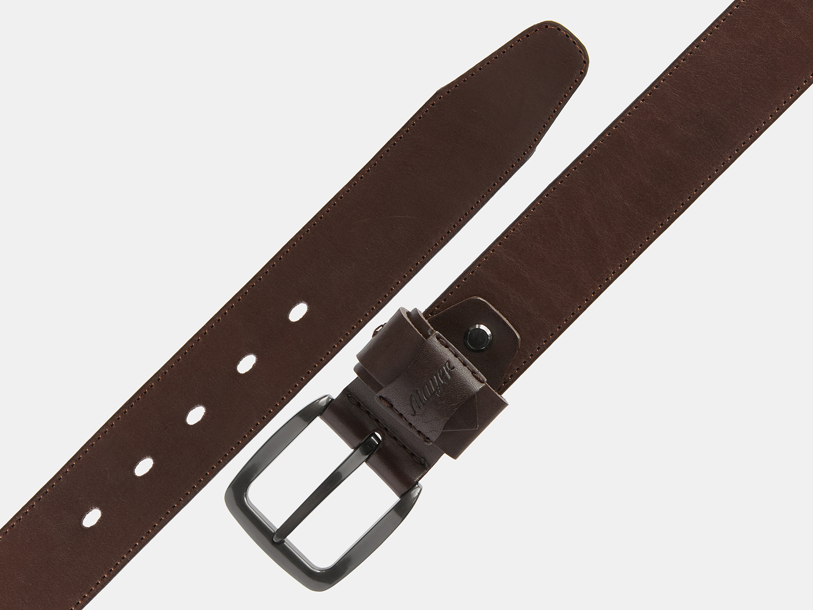 Кожаный коричневый мужской джинсовый ремень B40-2297