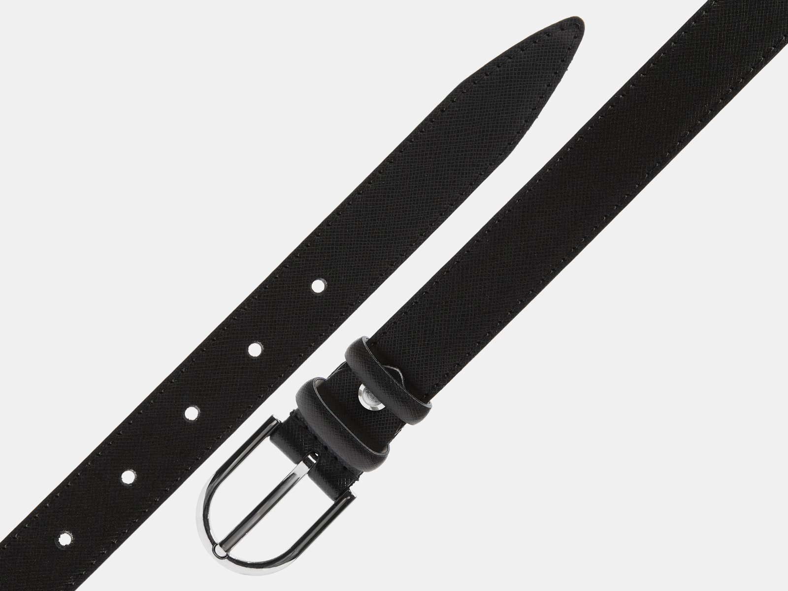 Кожаный черный женский джинсовый ремень B25-271