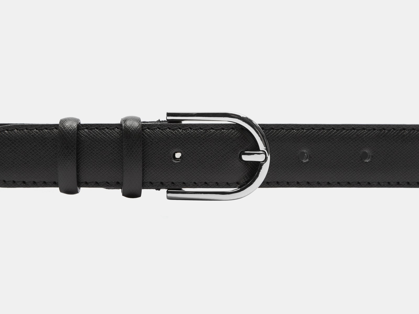 Кожаный черный женский джинсовый ремень B25-271