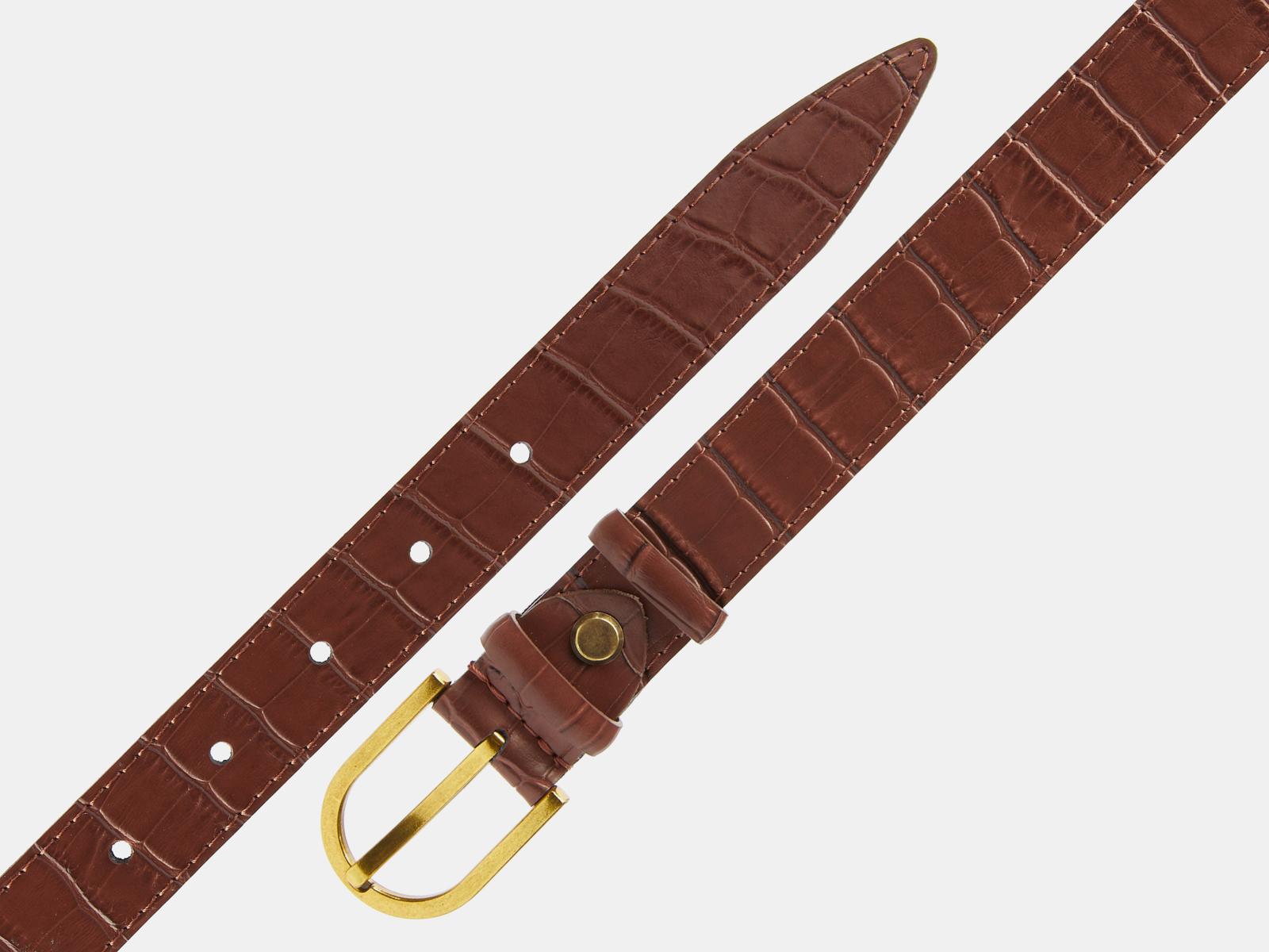 Кожаный коньячный женский джинсовый ремень B25-252