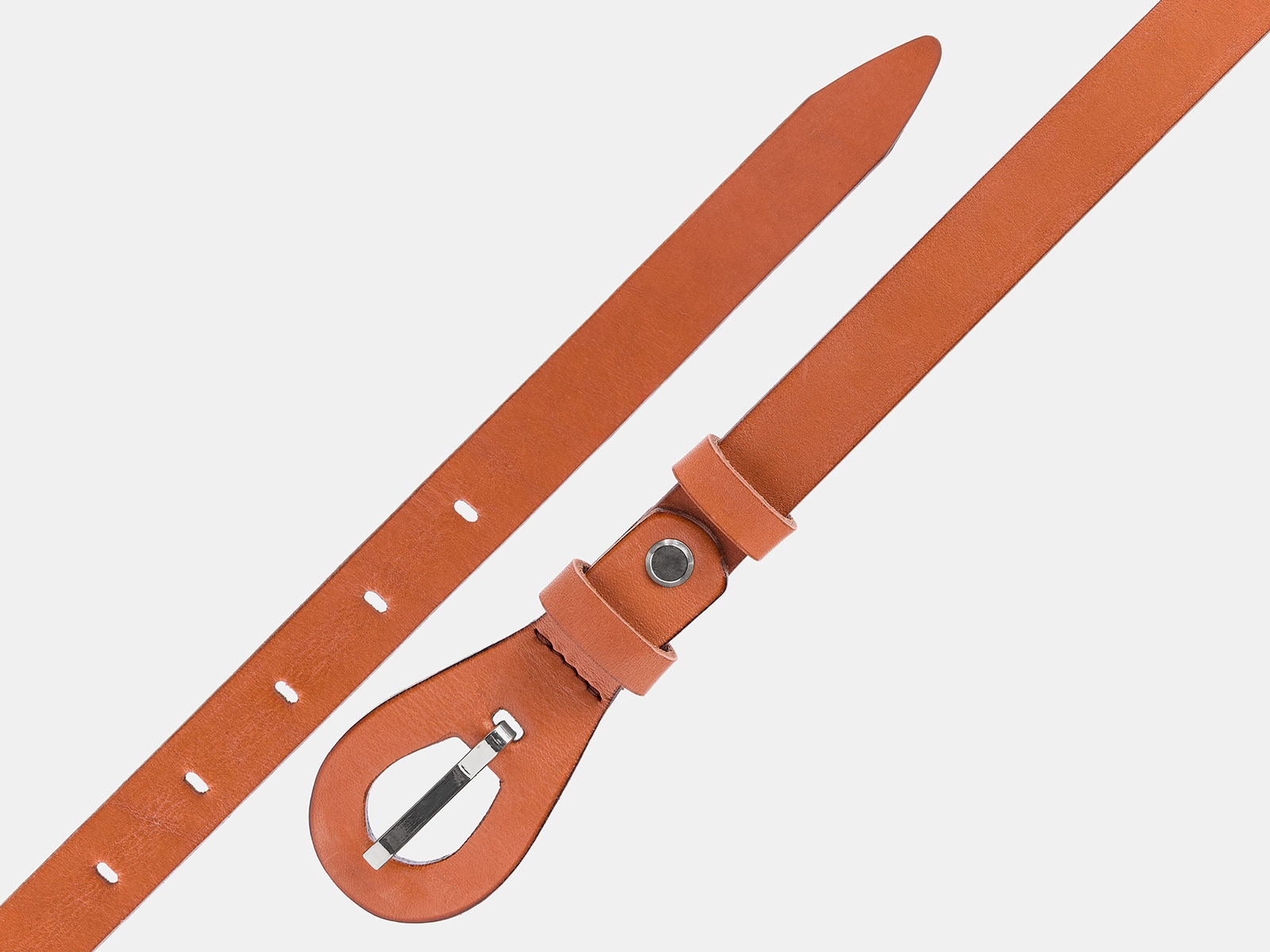 Кожаный оранжевый женский джинсовый ремень B20-30