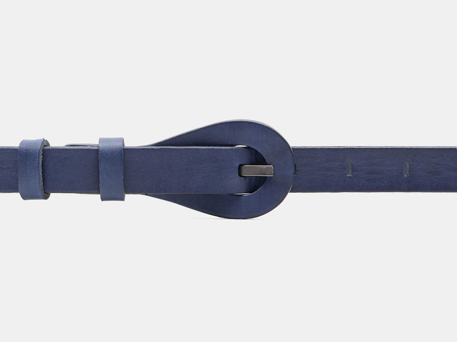 Кожаный синий женский джинсовый ремень B20-31