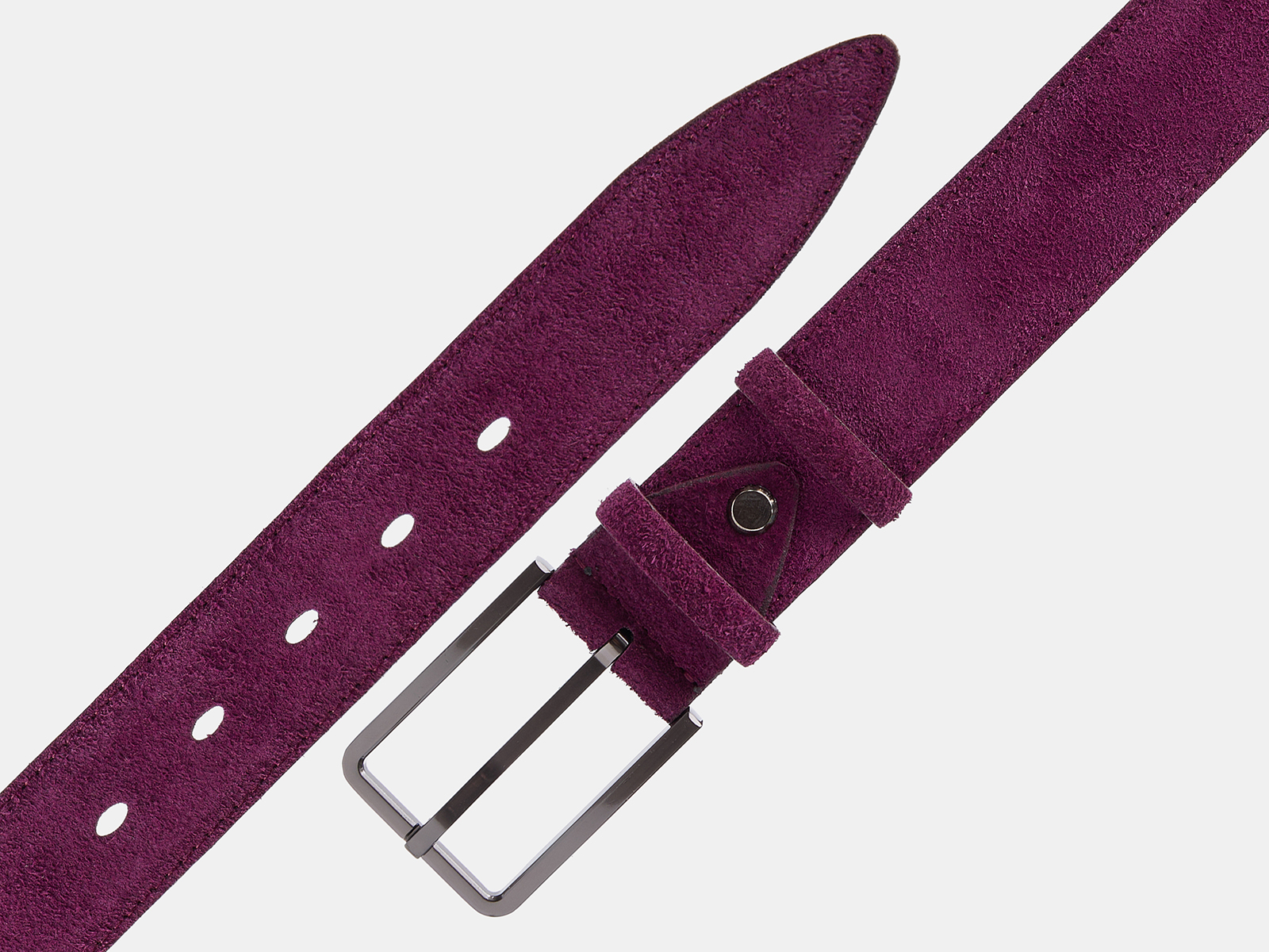 Кожаный фиолетовый мужской классический ремень ZM35-06