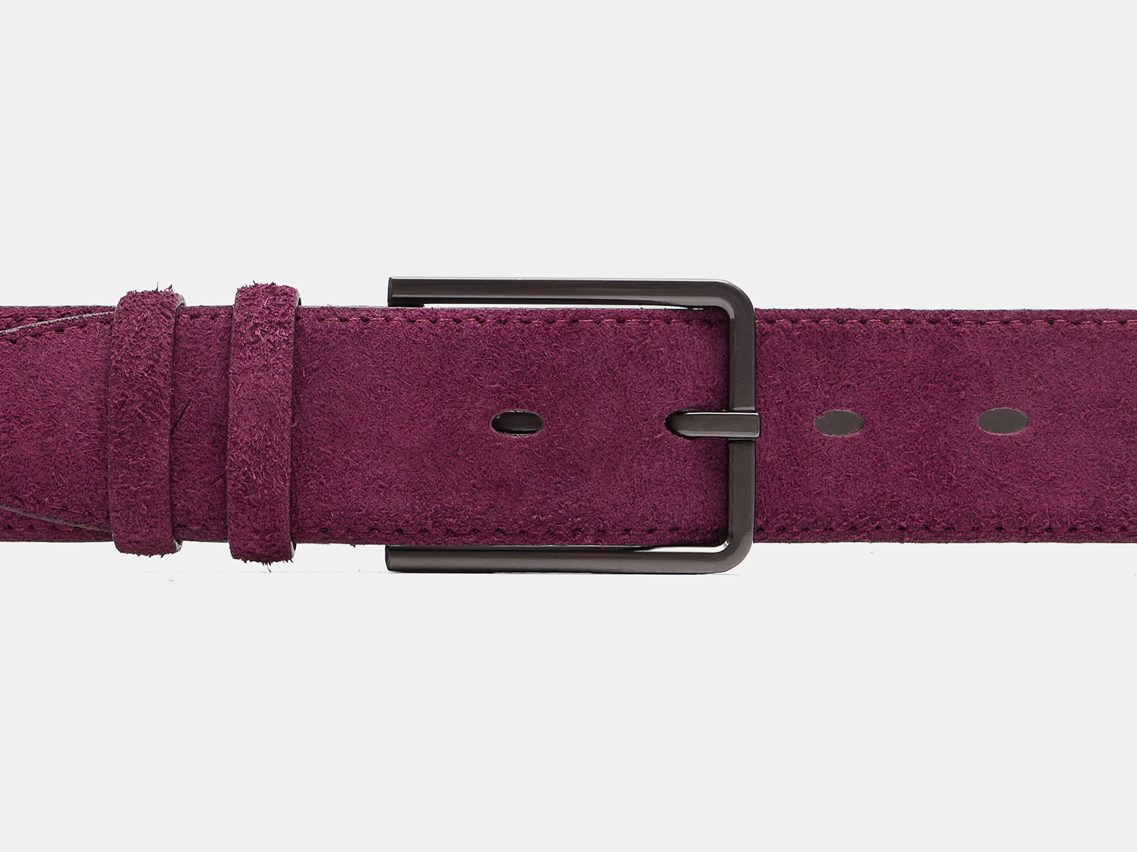 Кожаный фиолетовый мужской классический ремень ZM35-06