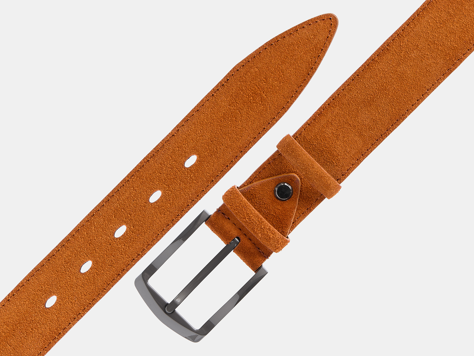 Кожаный оранжевый мужской классический ремень ZM35-07