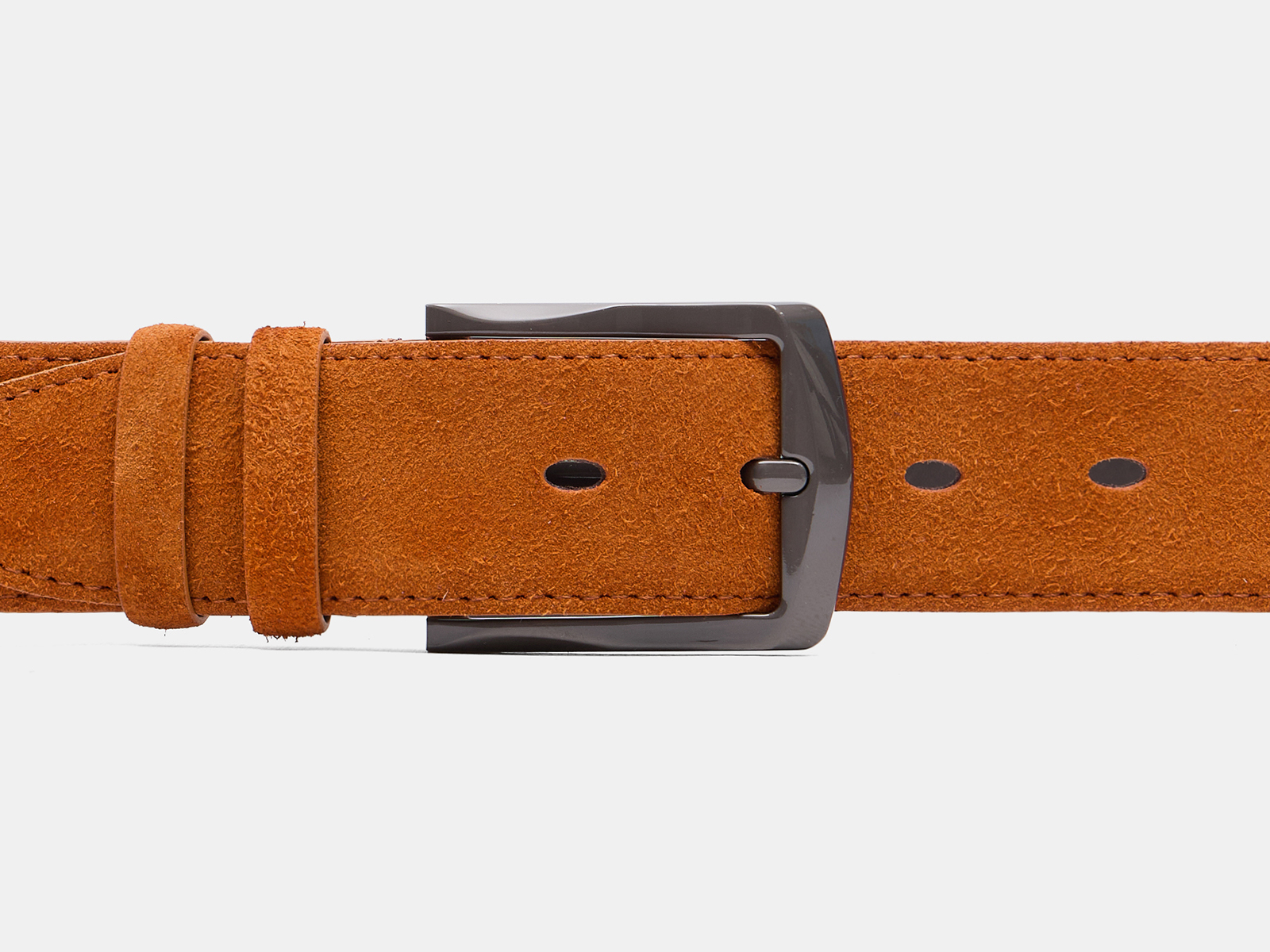 Кожаный оранжевый мужской классический ремень ZM35-07