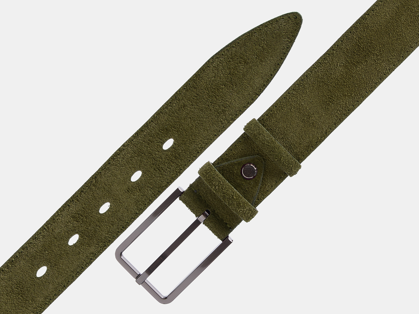 Кожаный зеленый мужской классический ремень ZM35-10