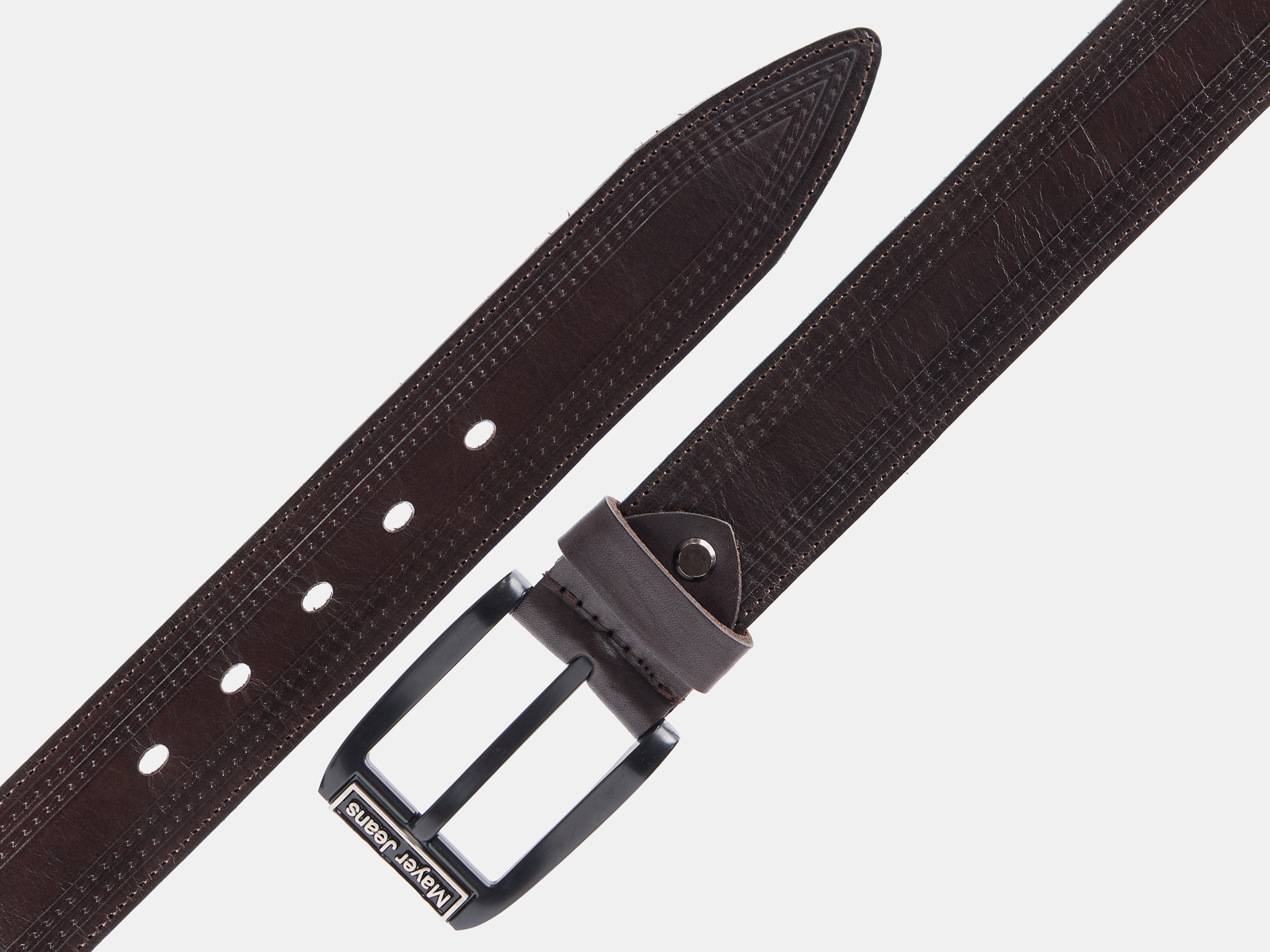 Кожаный коричневый мужской джинсовый ремень B40-2390