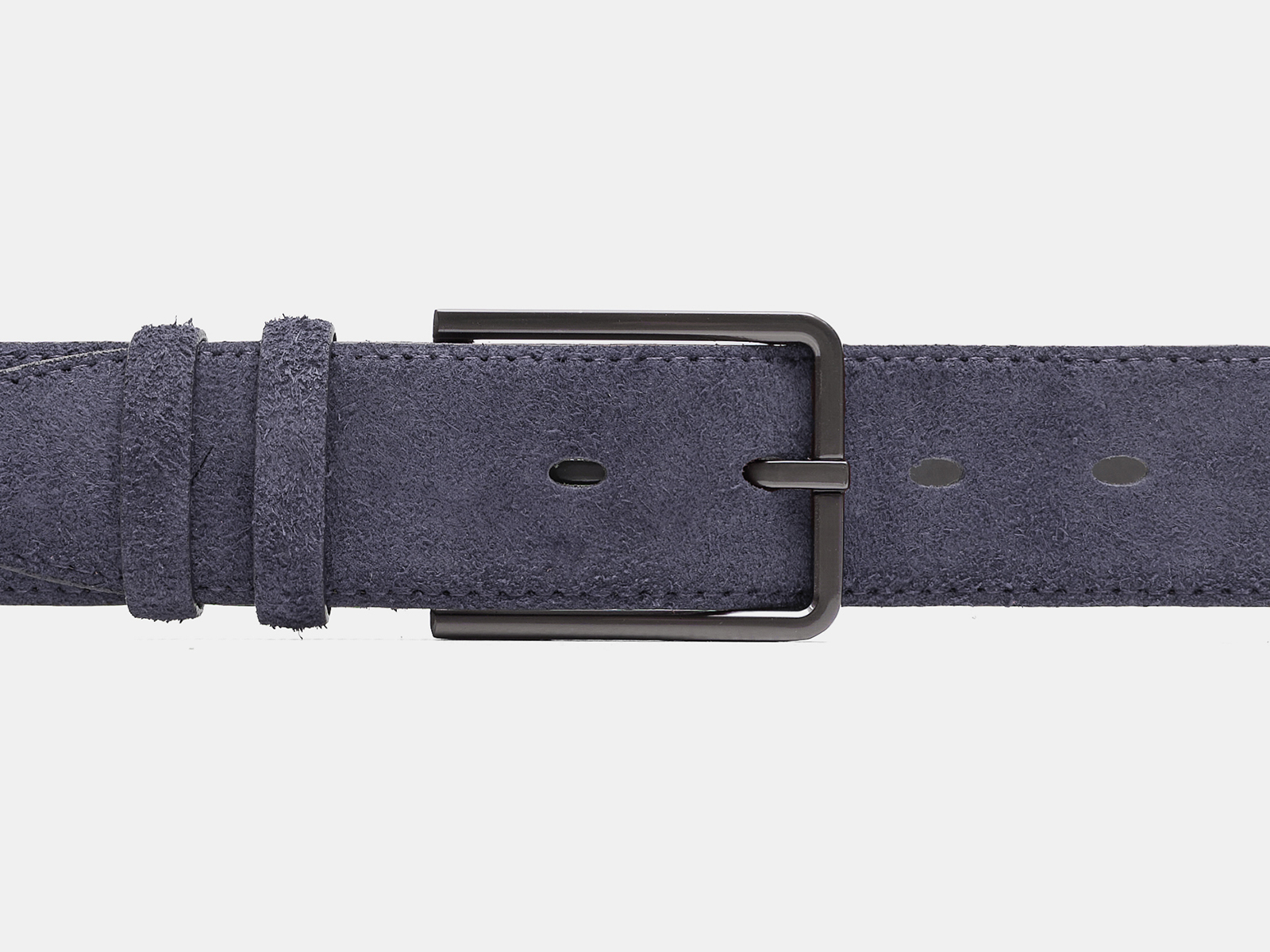 Кожаный серый мужской классический ремень ZM35-12