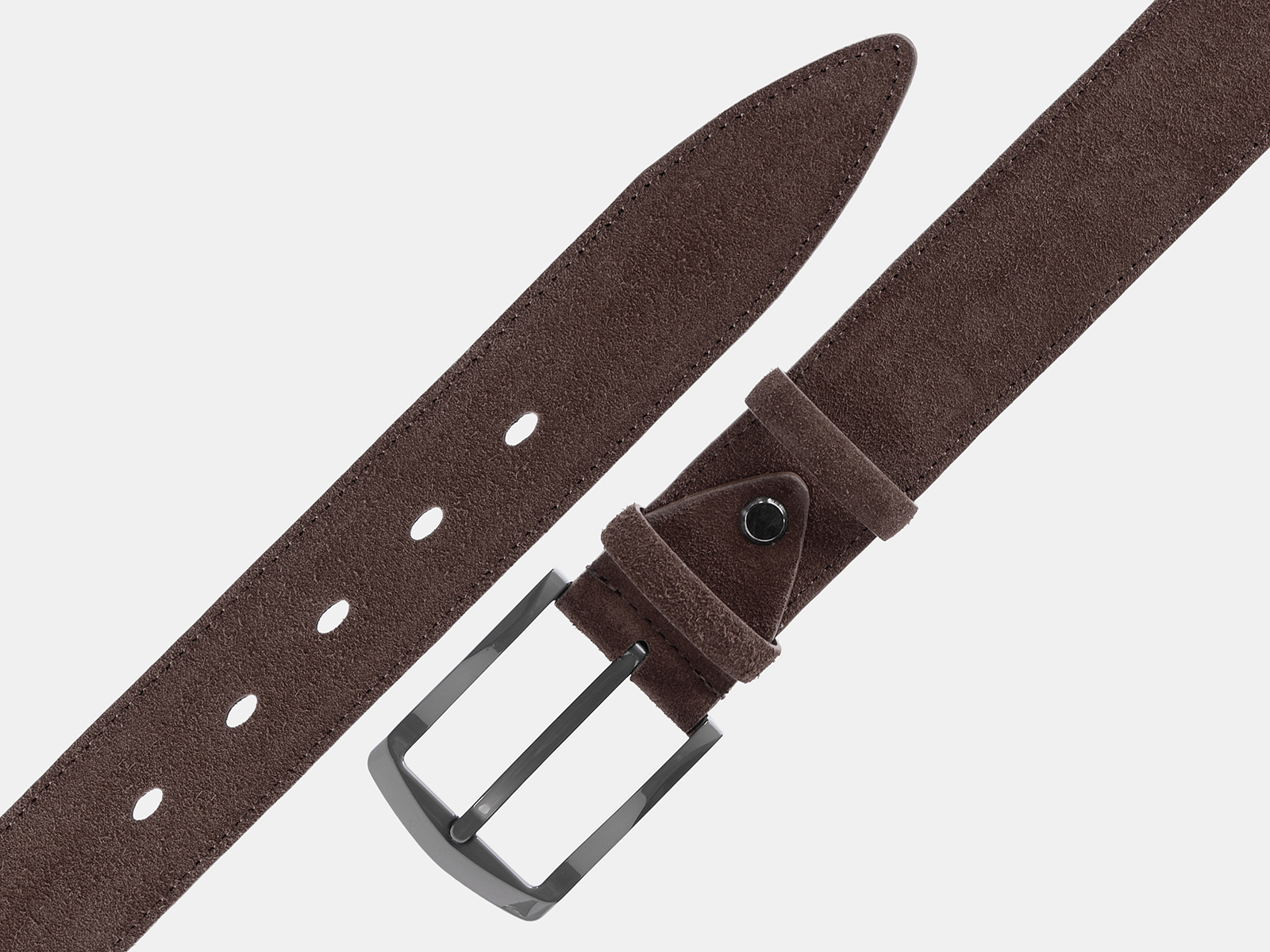 Кожаный коричневый мужской классический ремень ZM35-13