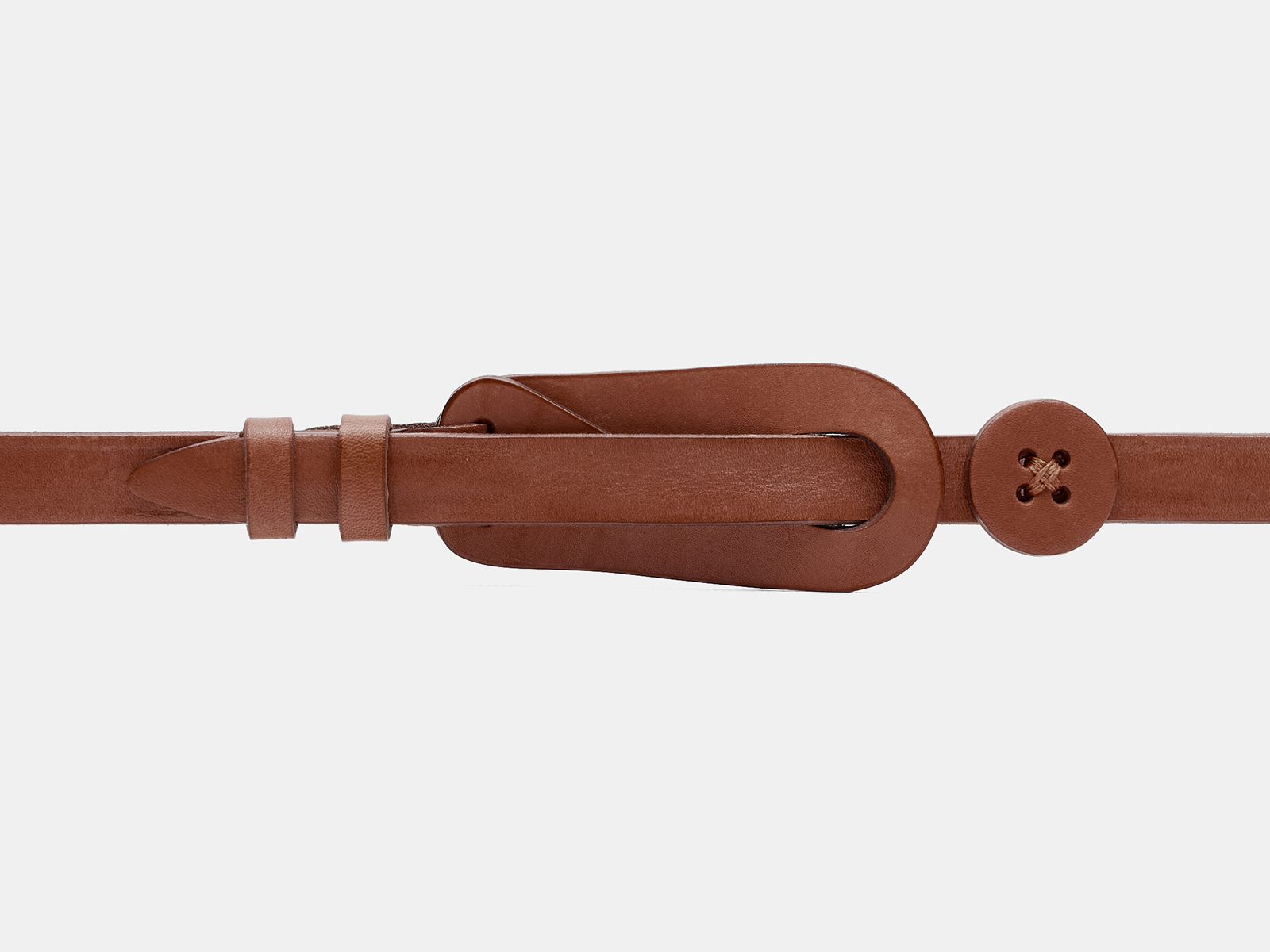 Кожаный коньячный женский джинсовый ремень B20-39