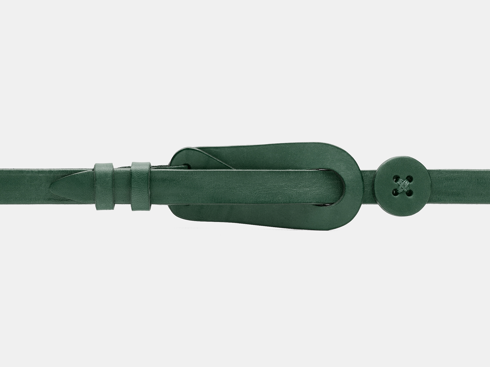 Кожаный зеленый женский джинсовый ремень B20-42