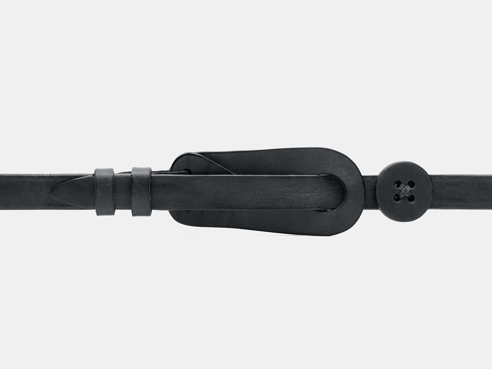 Кожаный черный женский джинсовый ремень B20-43