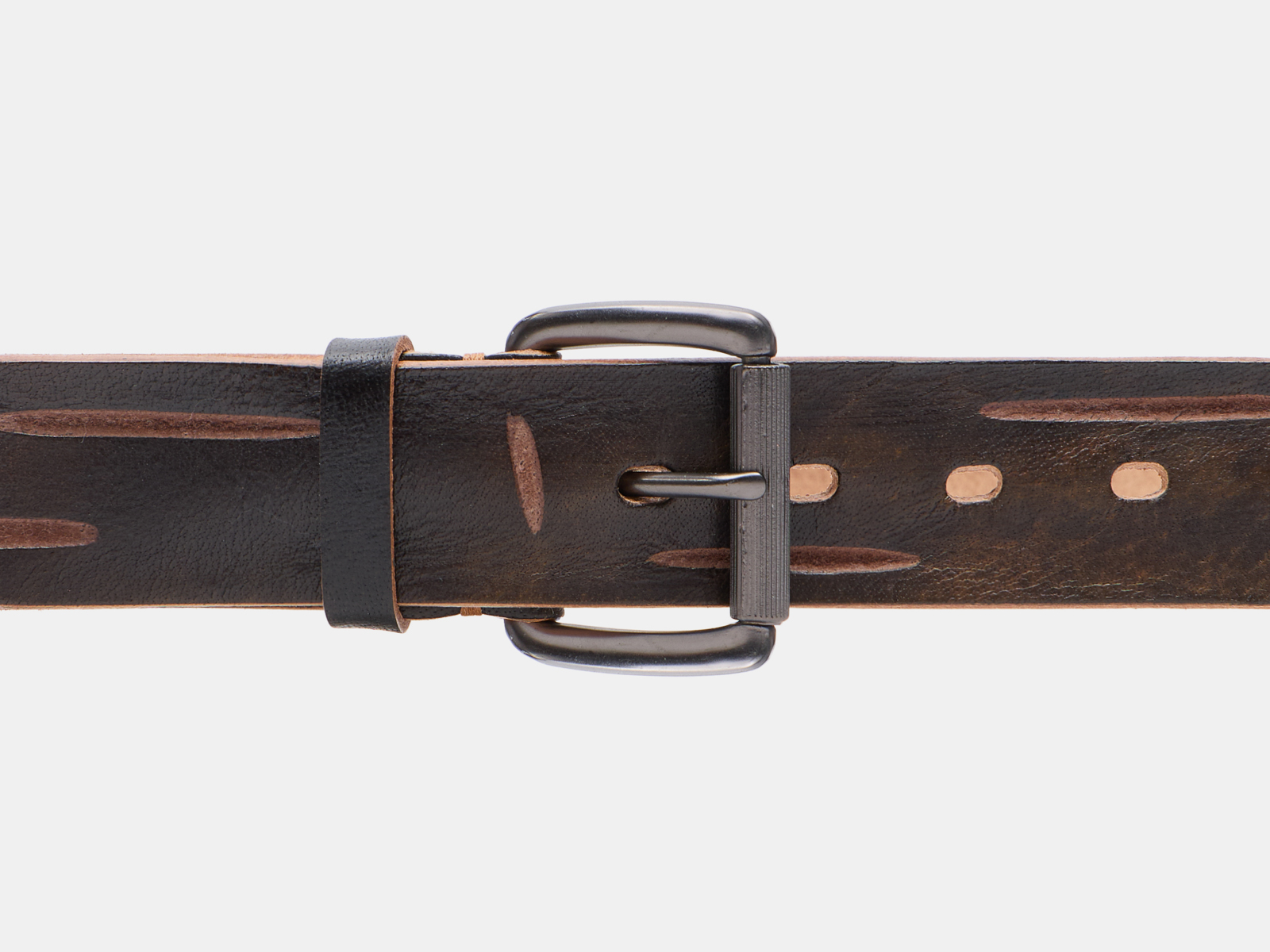 Кожаный коричневый мужской джинсовый ремень B40-2383