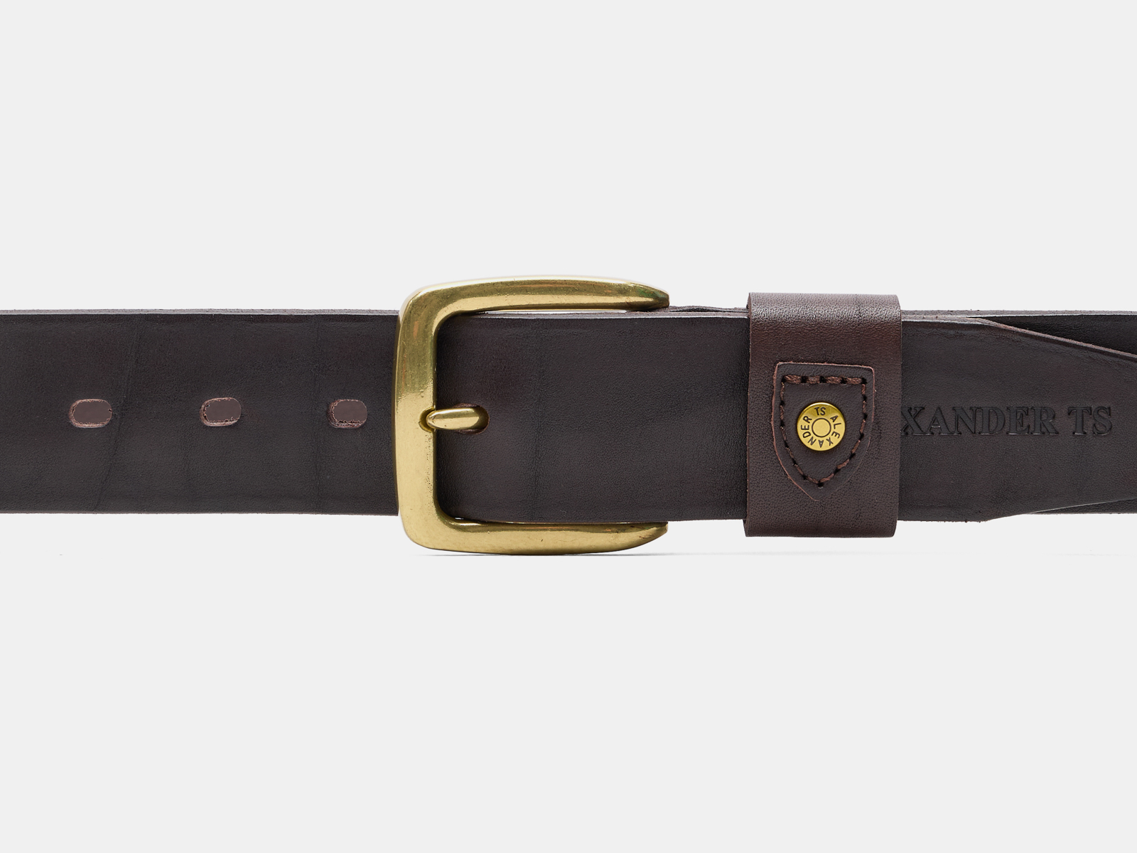 Кожаный коричневый мужской джинсовый ремень B40-2387