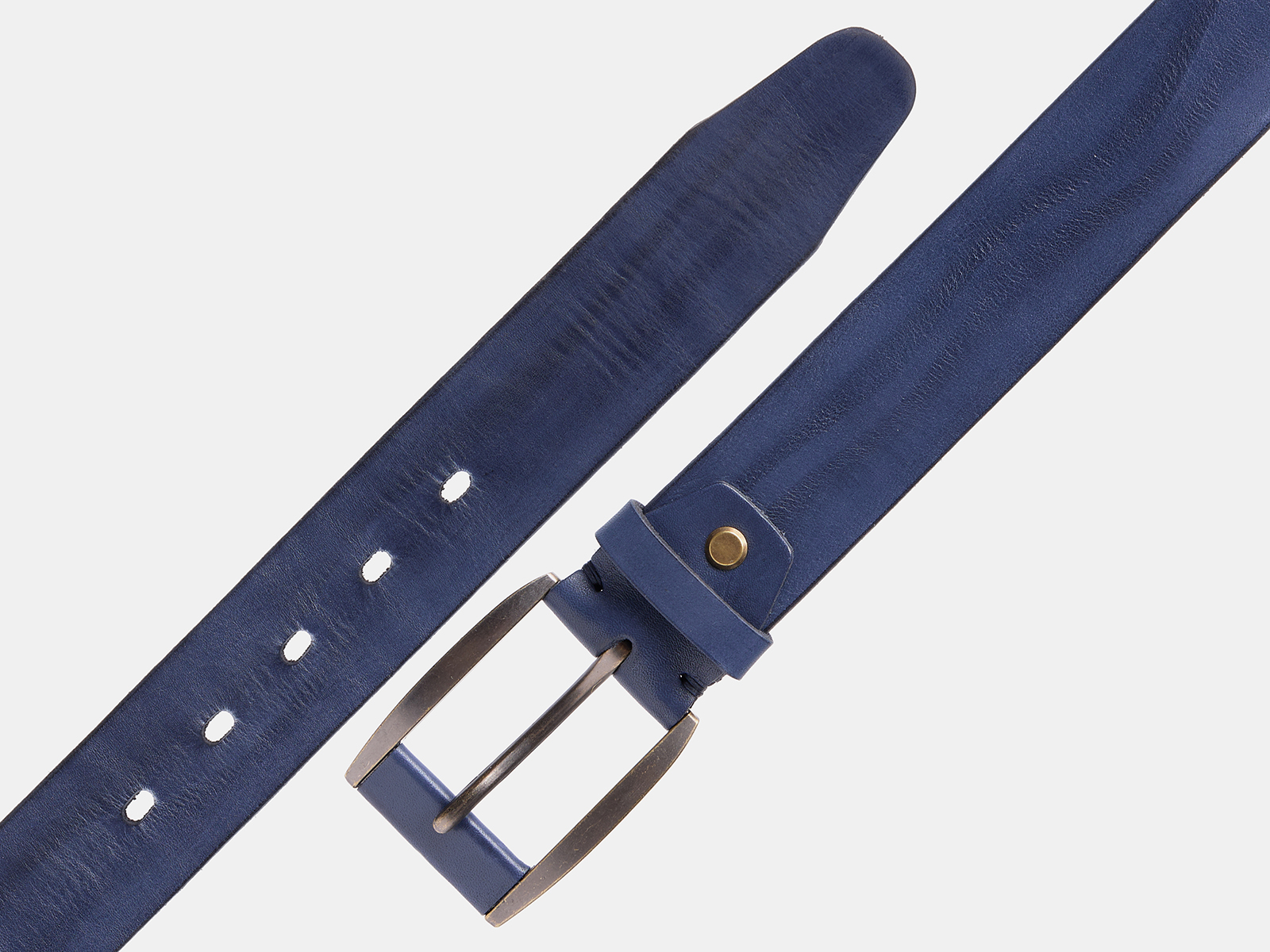 Кожаный синий мужской джинсовый ремень B40-2368