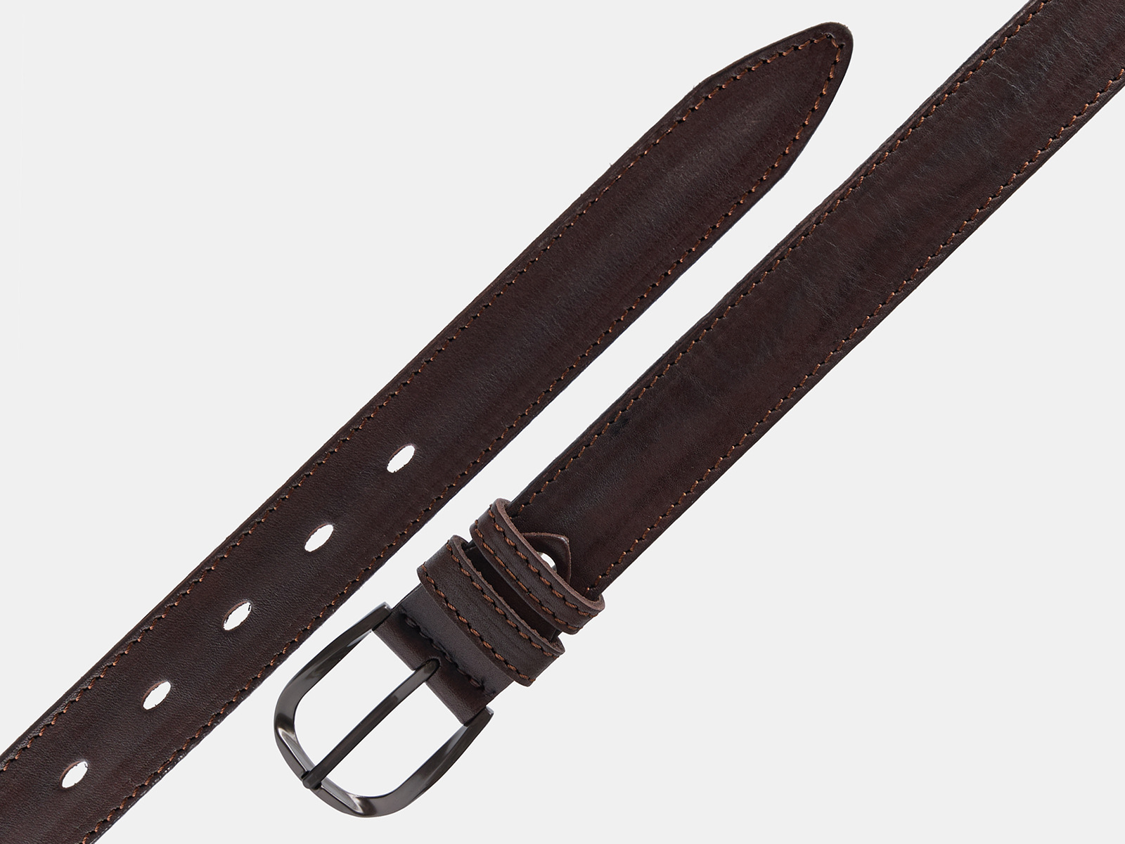 Кожаный коричневый женский джинсовый ремень JV30/BrownH