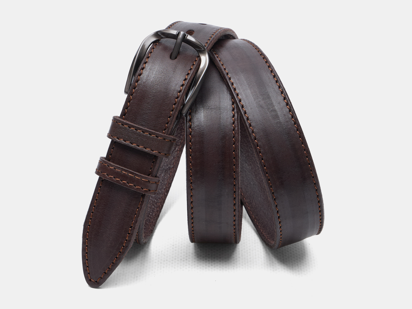 Кожаный коричневый женский джинсовый ремень JV30/BrownH