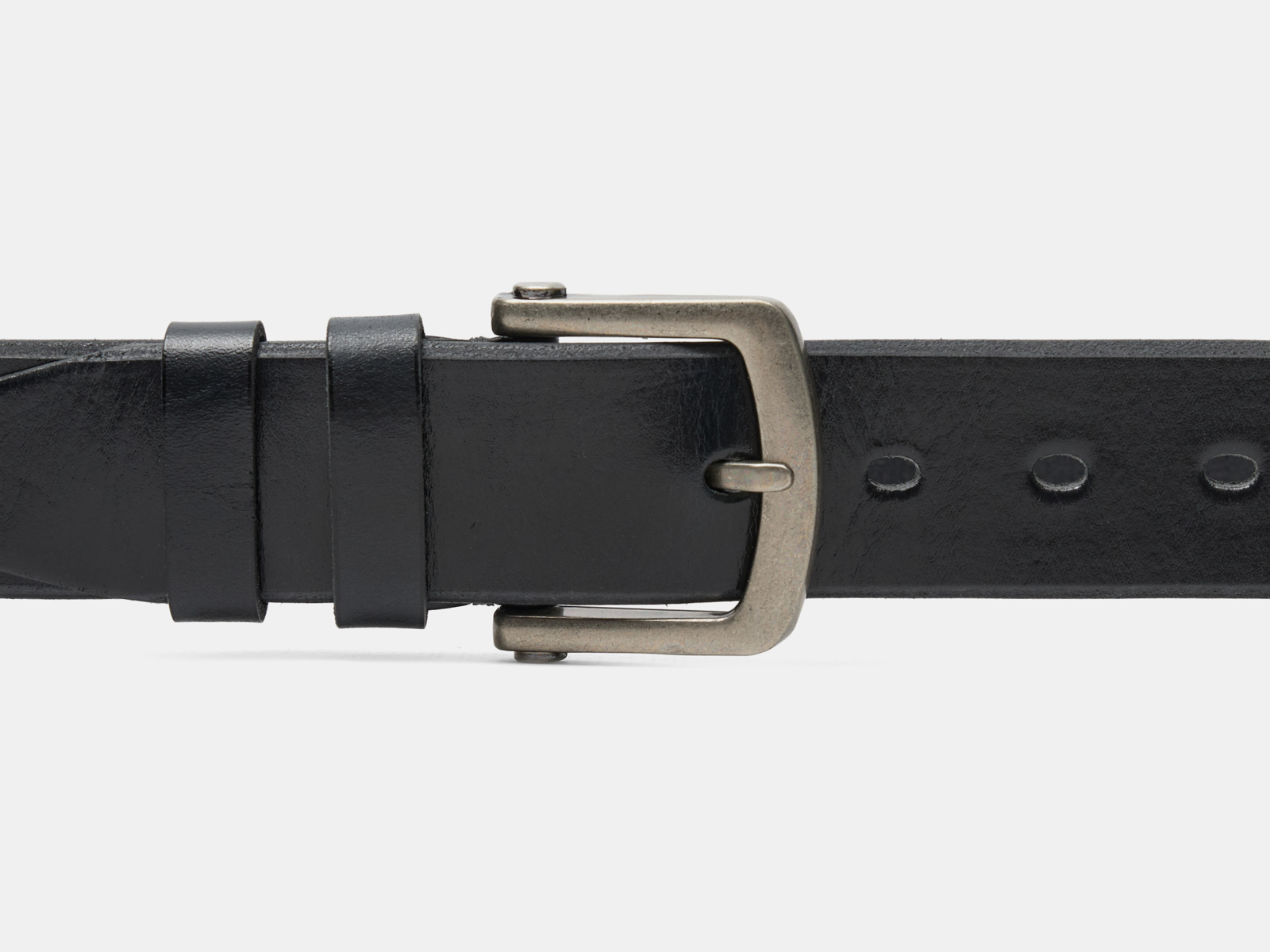 Кожаный черный мужской джинсовый ремень Scos40/BlackOldNikel