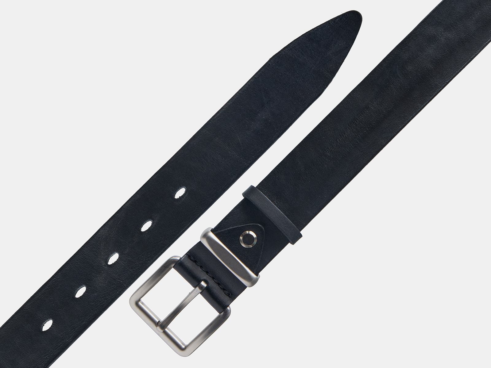 Кожаный черный женский джинсовый ремень MetalSH35 Black S