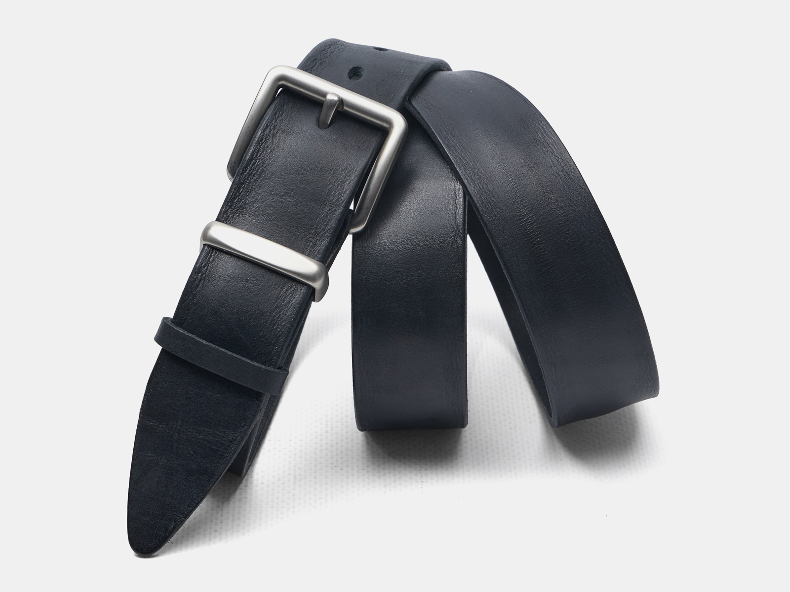 Кожаный черный женский джинсовый ремень MetalSH35 Black S