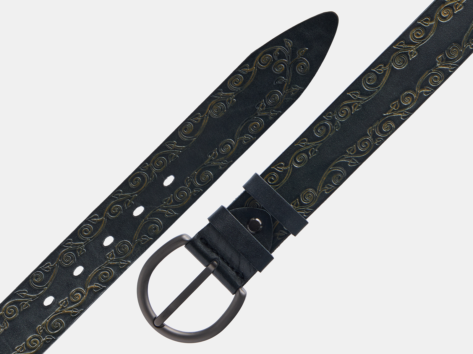 Кожаный черный женский джинсовый ремень Kovan40 BlackOhra H