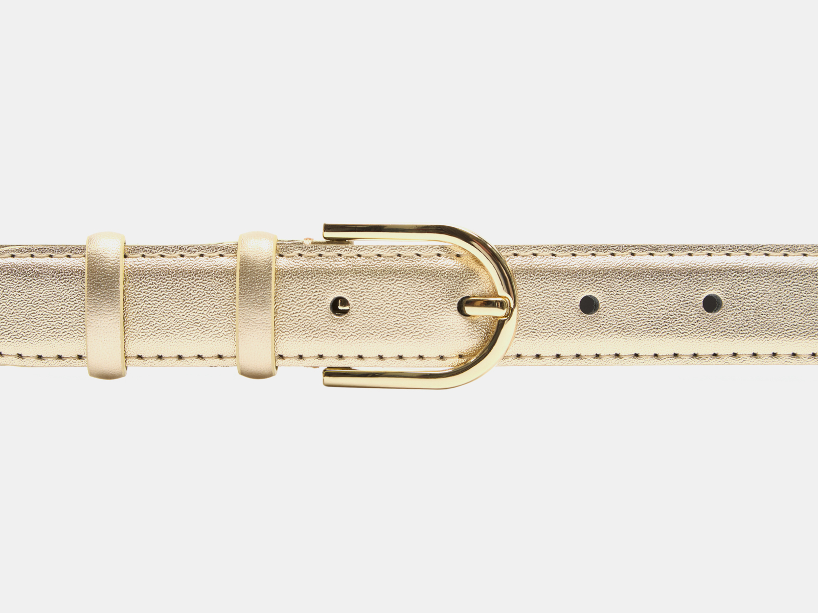 Кожаный золотисный женский джинсовый ремень B25-269