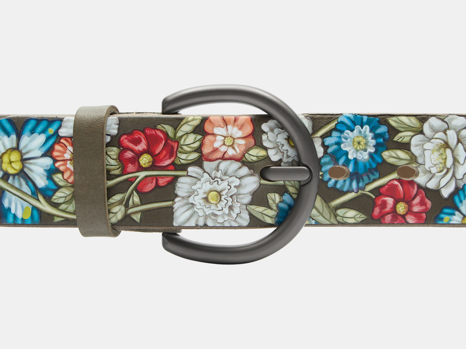 Кожаный серый женский джинсовый ремень 