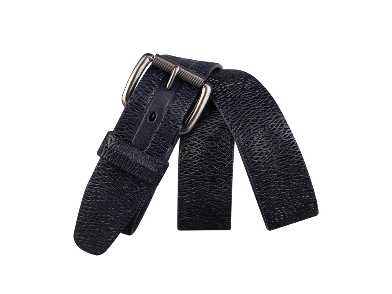 Кожаный синий мужской джинсовый ремень B40-1168