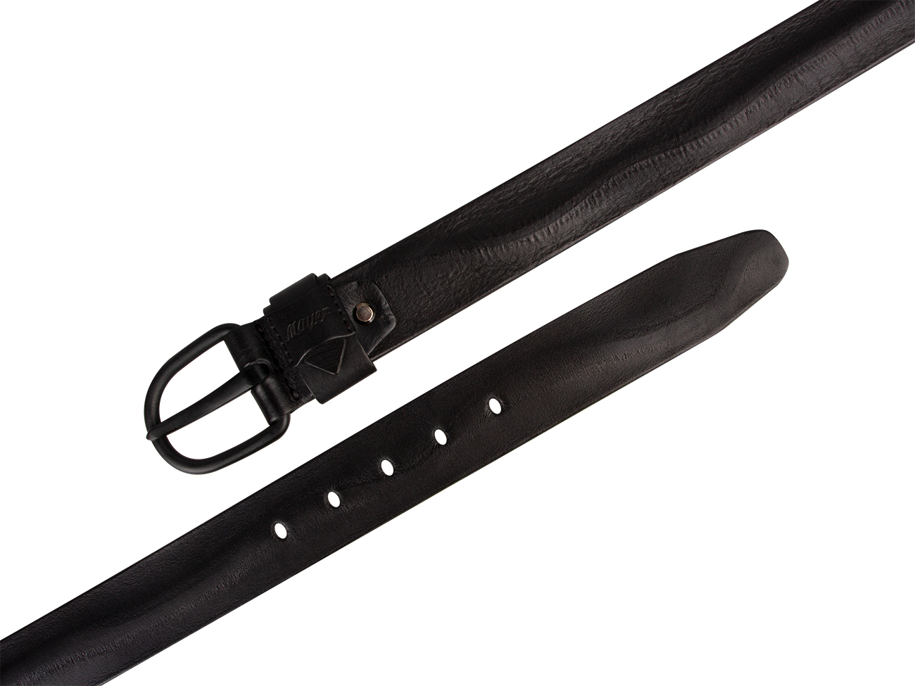 Кожаный черный мужской джинсовый ремень 