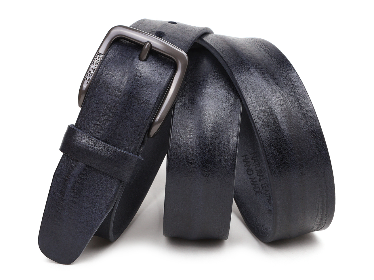 Кожаный синий мужской джинсовый ремень B40-1358