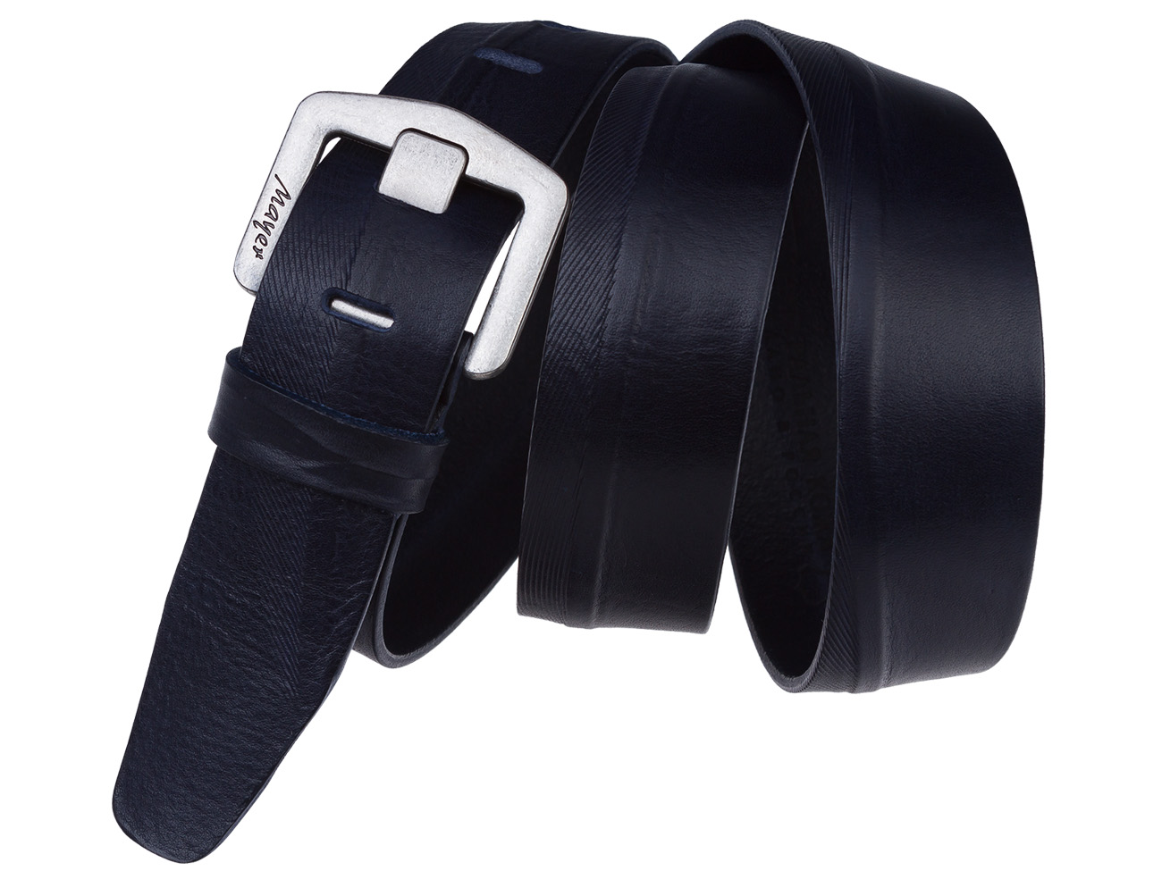 Кожаный синий мужской джинсовый ремень B40-622