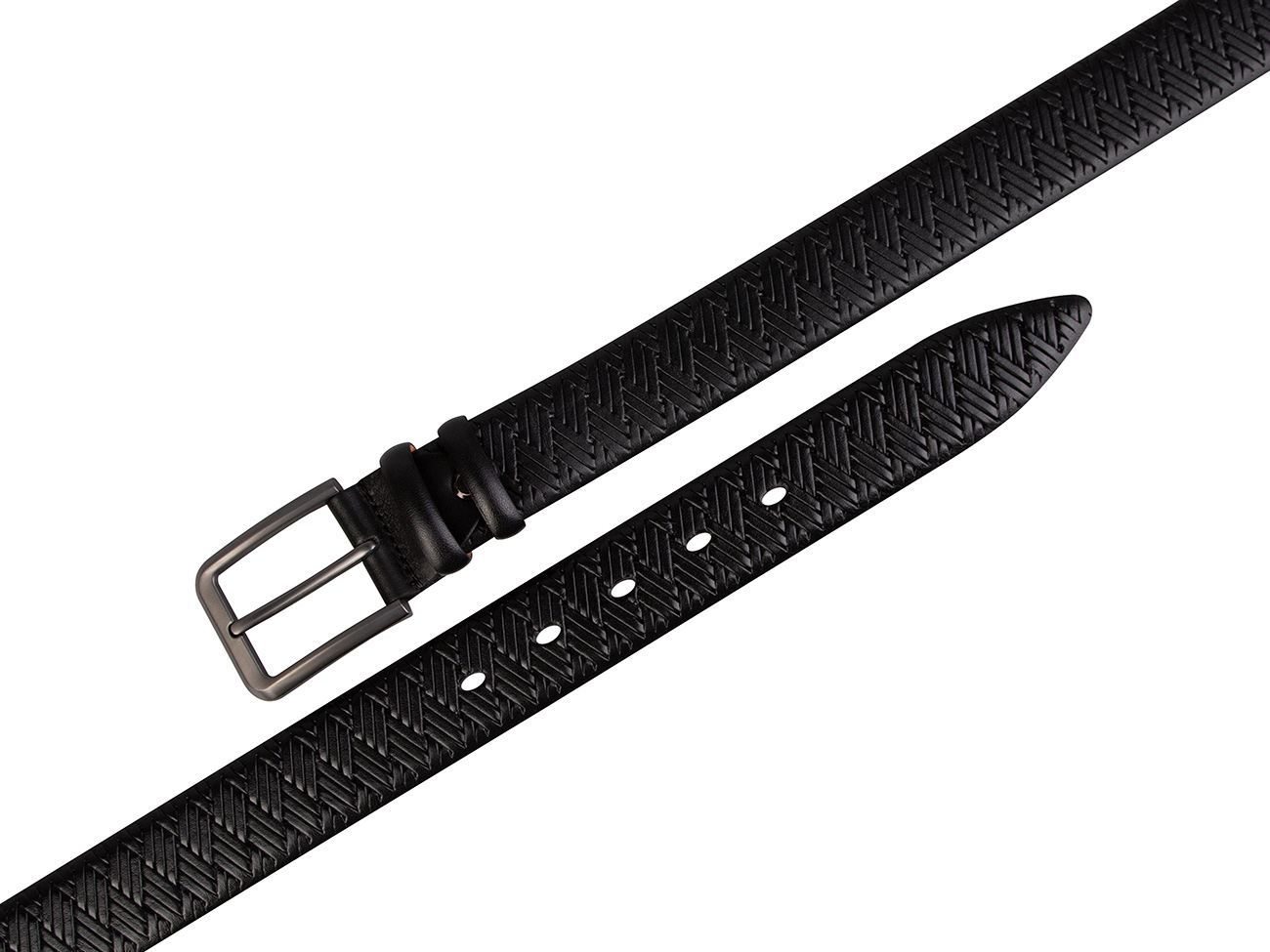 Кожаный черный мужской классический ремень DC35-41