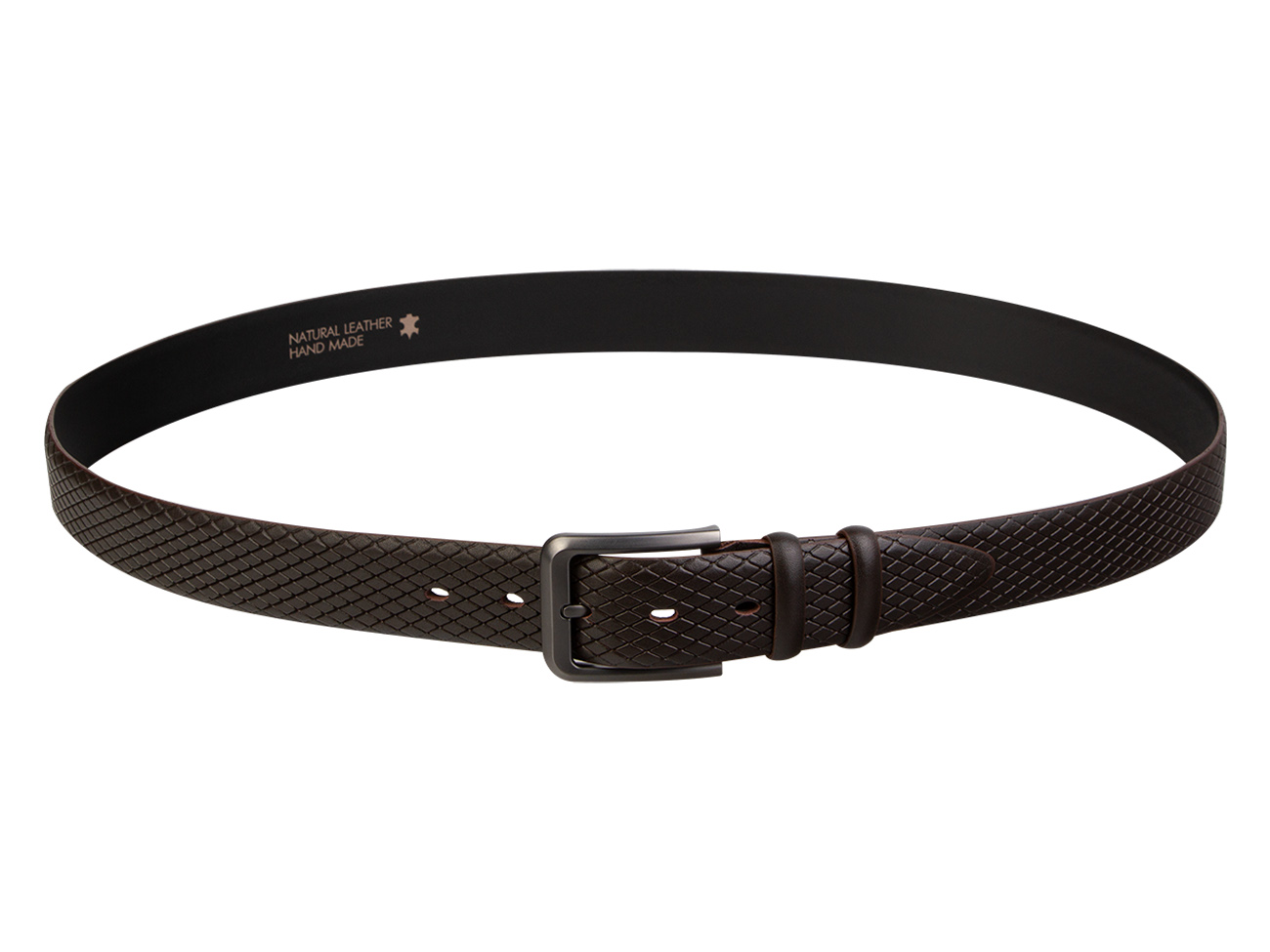 Кожаный коричневый мужской классический ремень DC35-44