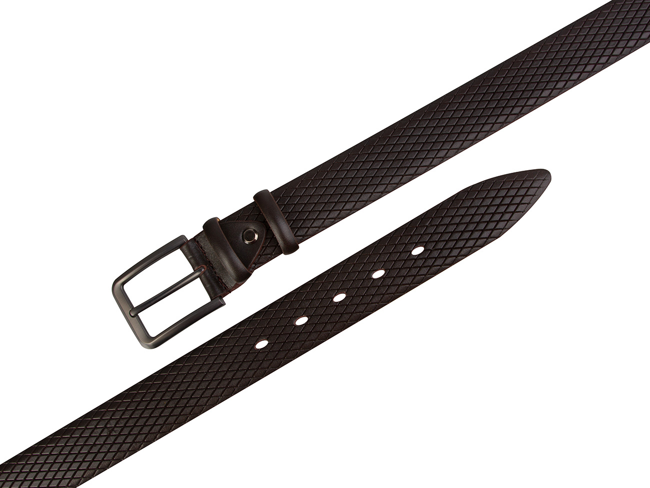 Кожаный коричневый мужской классический ремень DC35-44