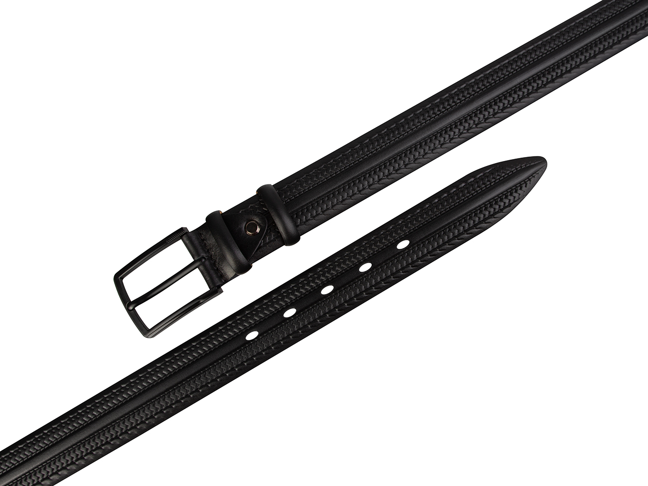 Кожаный черный мужской классический ремень DC35-53