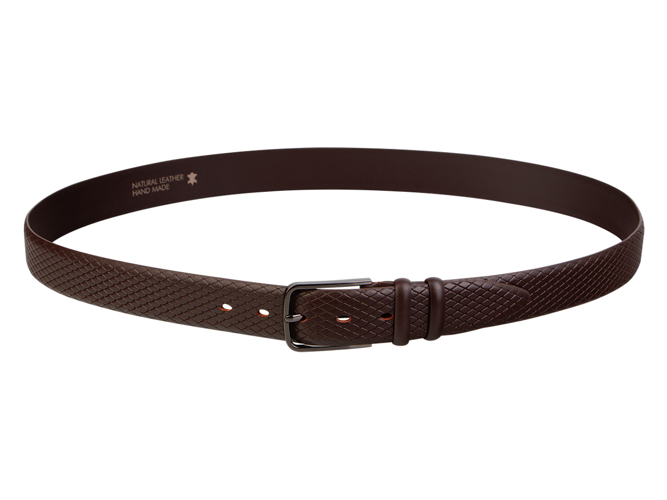 Кожаный коричневый мужской классический ремень DC35-57