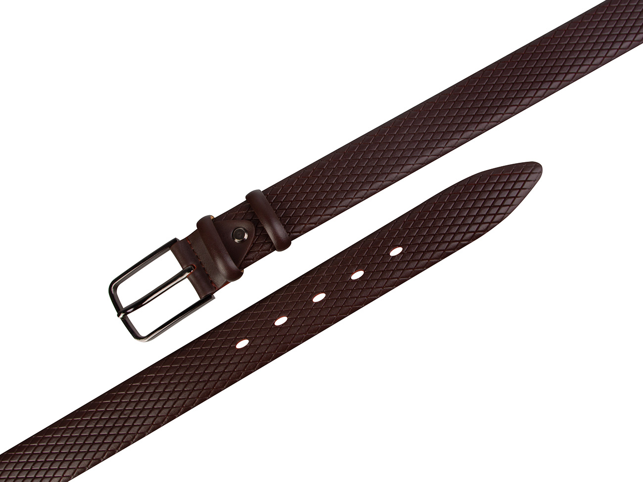 Кожаный коричневый мужской классический ремень DC35-57